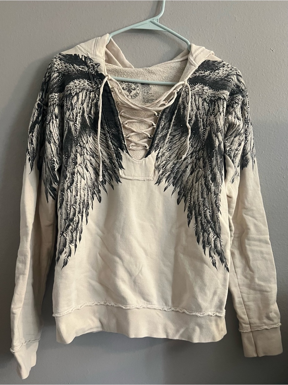 Vintage Y2K Affliction Angel Wings Pullover Hoodie Sweatshirt - Women’s Small